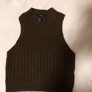 Forever 21 high neck crop top (Dark green)